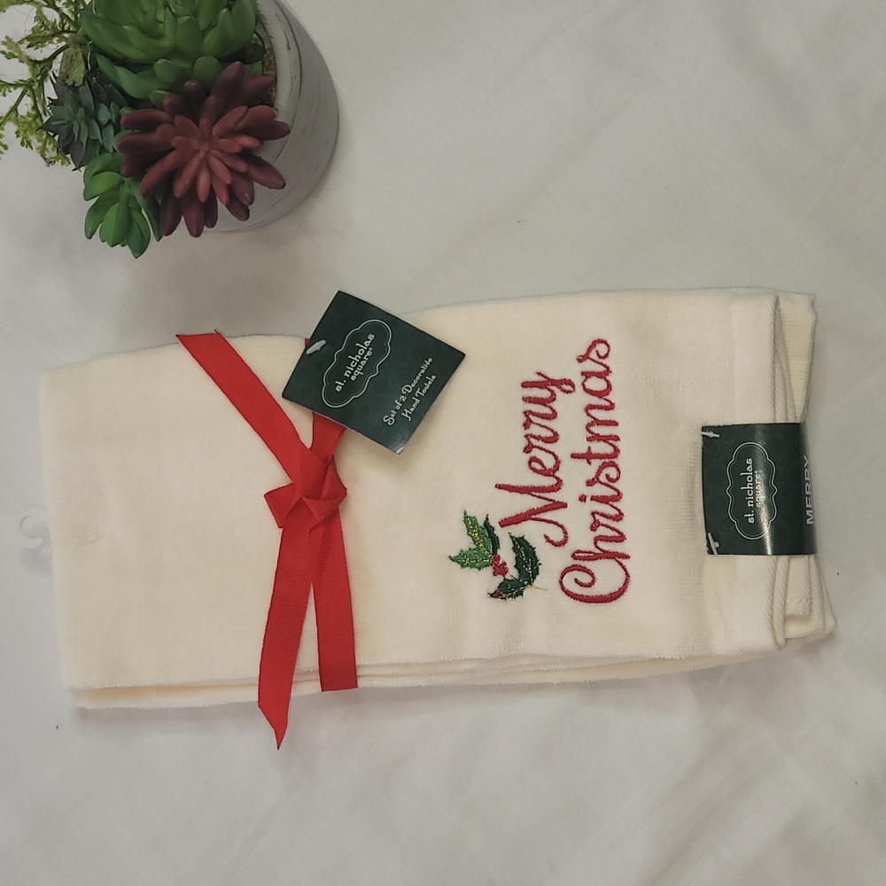St Nicholas Square seasonal hand towel pack of 2 NWT